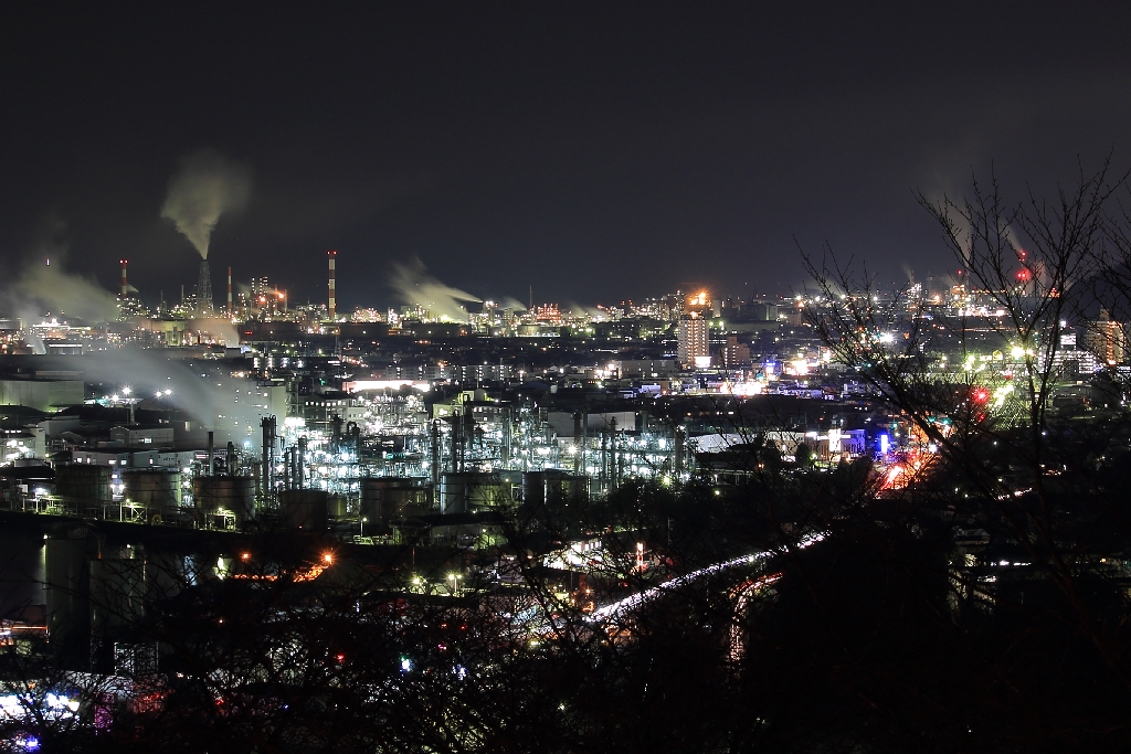 亀居公園からの工場夜景