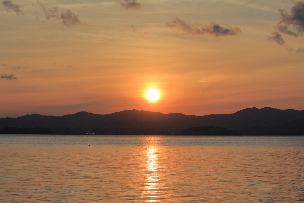 浜名湖の夕日