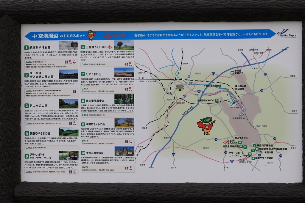 おすすめスポットの案内板