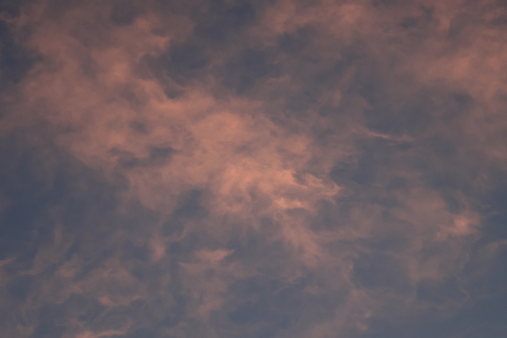 朝日に染まる雲